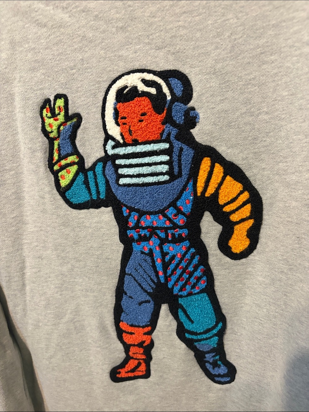 Billionaire Boys Club Grey Sweatshirt with Multicolor Astronaut Patch - Picture 4 of 8